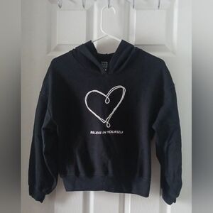 George Black Heart Graphic Kids Sweater